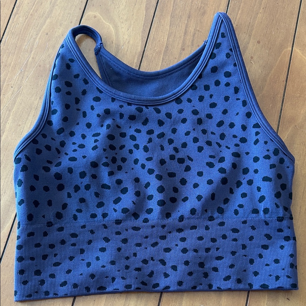 Zella Dark Purple and Black Spotted Sports Bra Size Small